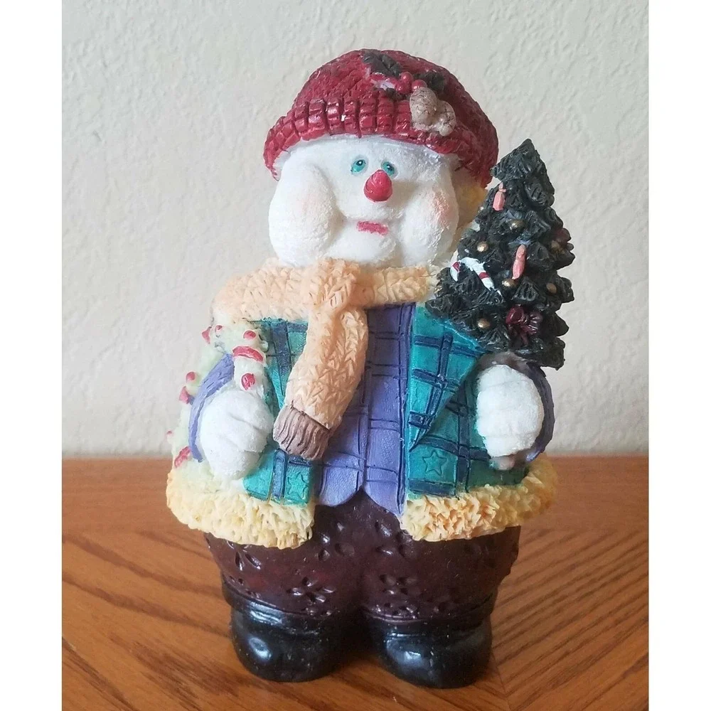 Snowman Figurine by World Bazaars 6 1/2 inches tall